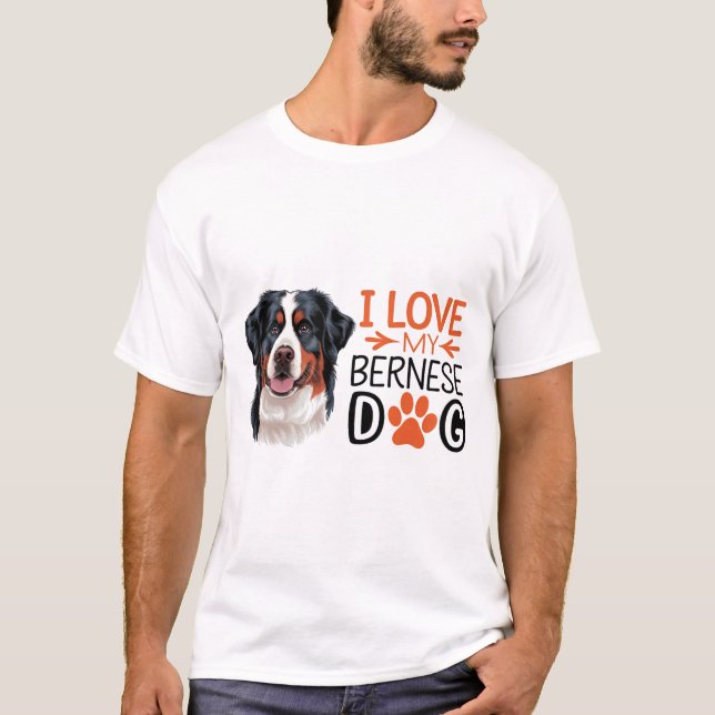 Fluffy Bernese Mountain Dog T-Shirt (Front)