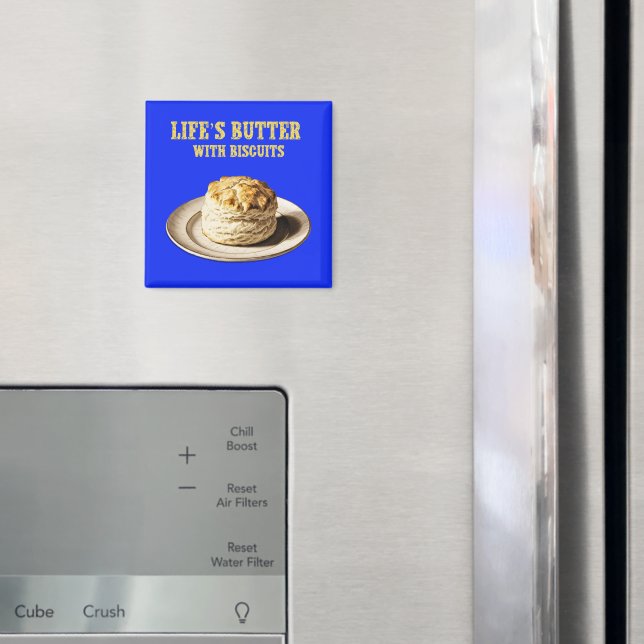 Fluffy Biscuit on a Plate, Life's Butter Biscuits Magnet (In Situ (Fridge))