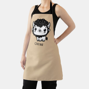 Fluffy Bison Baby - Kawaii Farm Animal Art Apron