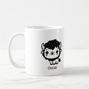Fluffy Bison Baby - Kawaii Farm Animal Art Coffee Mug