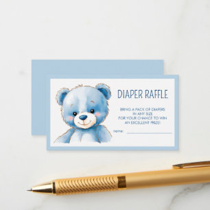 Fluffy blue bear enclosure card