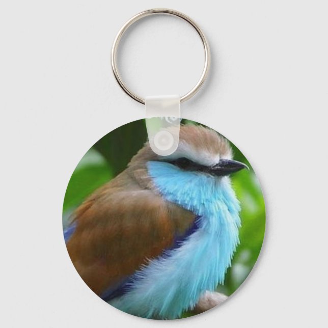 Fluffy Blue Bird Key Ring (Front)