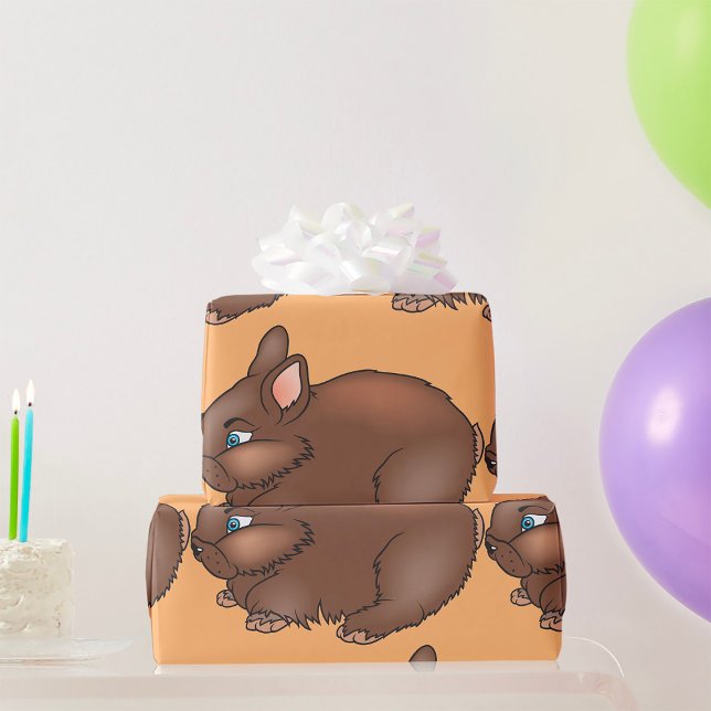 Fluffy Brown Bunny Rabbit Adorable Animal Wrapping Paper (Creator Uploaded)