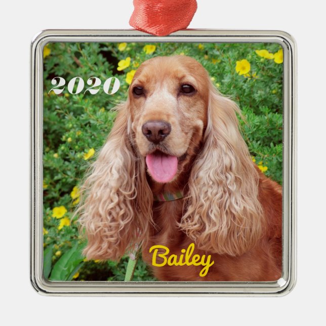 Fluffy Brown Dog Metal Ornament (Front)