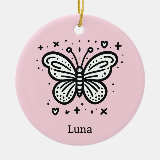 Fluffy Buffalo Baby - Kawaii Farm Animal Ceramic Ornament (Front)