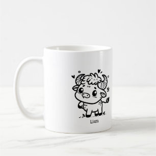 Fluffy Buffalo Baby - Kawaii Farm Animal Coffee Mug
