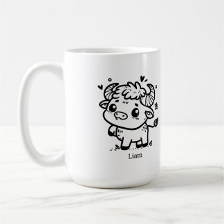 Fluffy Buffalo Baby - Kawaii Farm Animal Coffee Mug