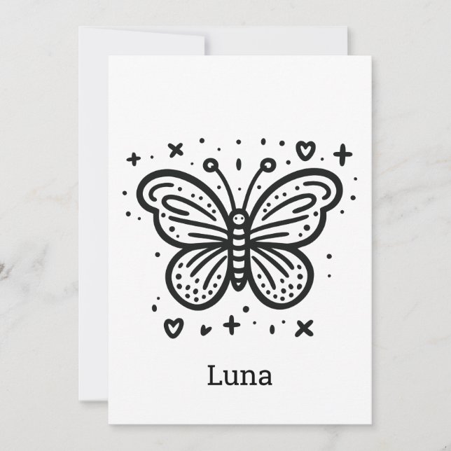 Fluffy Buffalo Baby - Kawaii Farm Animal Invitation (Front)