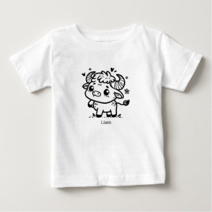 Fluffy Buffalo Baby - Kawaii Farm Animal T-Shirt