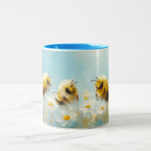 Fluffy Bumble Bees Two-Tone Mug
