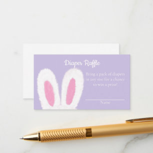 Fluffy bunny baby shower enclosure card