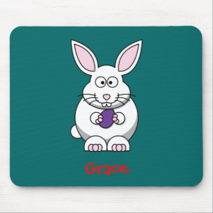 Fluffy bunny mouse pad