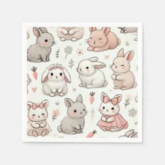 Fluffy Bunny: Soft & Stylish Baby Shower Napkins