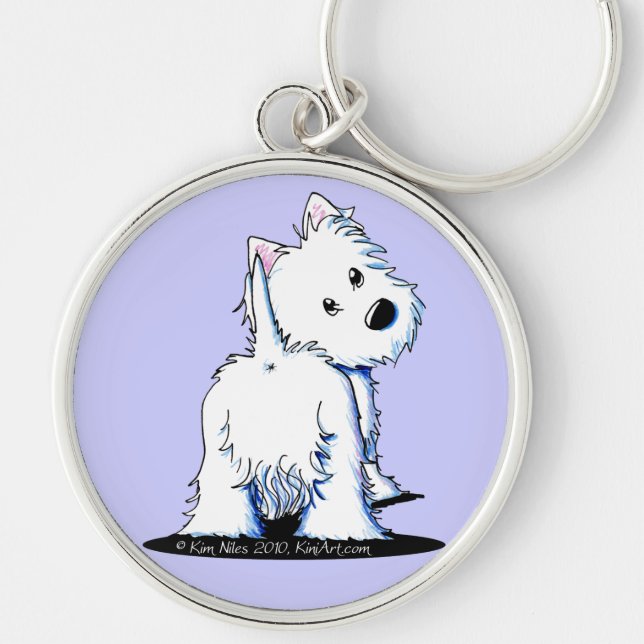 Fluffy Butt Westie Key Ring (Front)