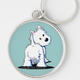 Fluffy Butt Westie Key Ring