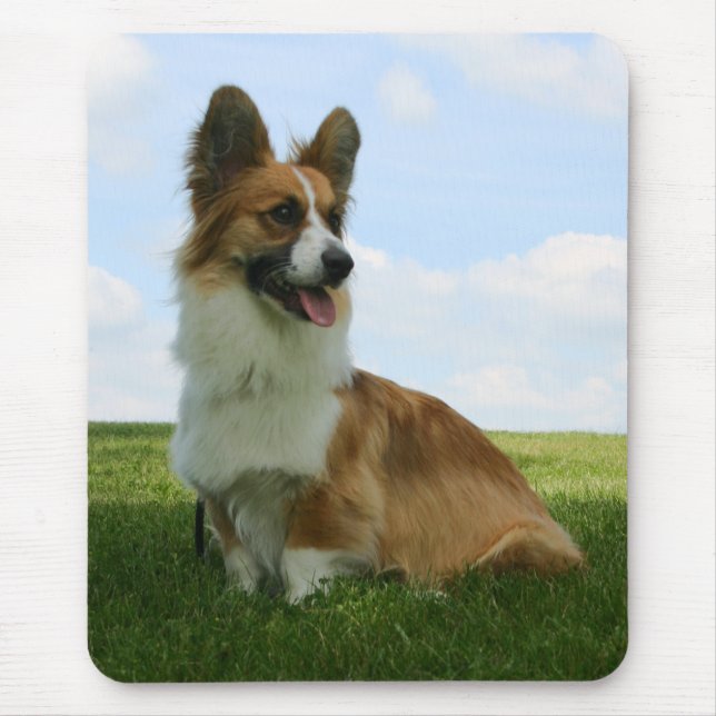 Fluffy Cardigan Welsh Corgi Mouse Pad (Front)
