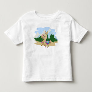 Fluffy Cartoon Llama Toddler T-shirt