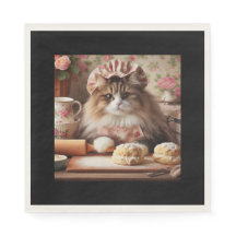 Fluffy cat baking scones