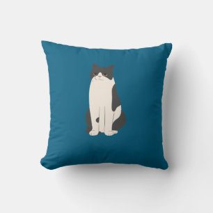 Fluffy Cat Pillow Teal
