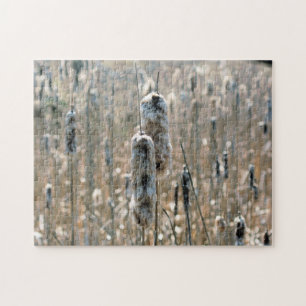 Fluffy Cattails In Spring Nature Jigsaw Puzzle