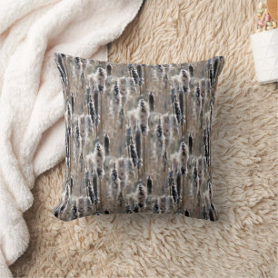 Fluffy Cattails Nature Pattern Cushion