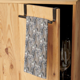 Fluffy Cattails Nature Pattern Tea Towel