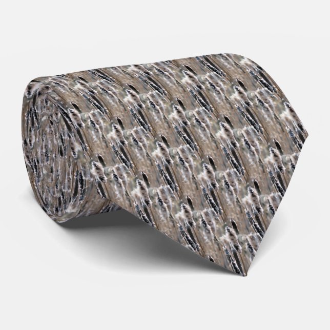 Fluffy Cattails Nature Pattern Tie (Rolled)