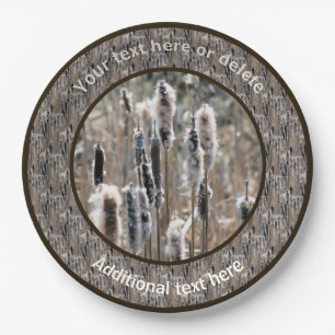 Fluffy Cattails Nature Personalised Party Paper Plate