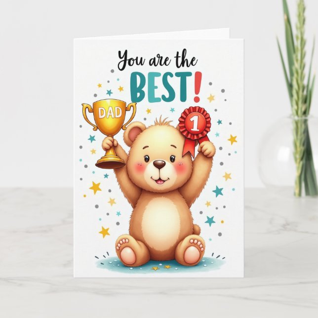 Fluffy Champ Fathers Day Card (Front)