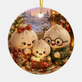 Fluffy Christmas Ceramic Ornament