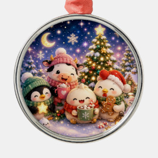 Fluffy Christmas Metal Ornament