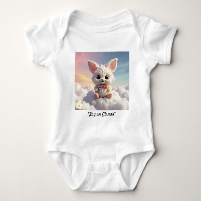 Fluffy Cloud Hopper Baby Bodysuit (Front)