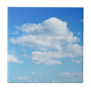 Fluffy Clouds and Blue Sky Ceramic Tile