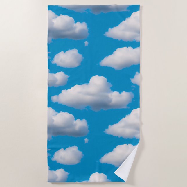 Fluffy Clouds Beach Towel (Front)