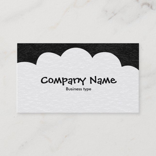 Fluffy Clouds - Black Front With Dark Grey Back Business Card (Front)