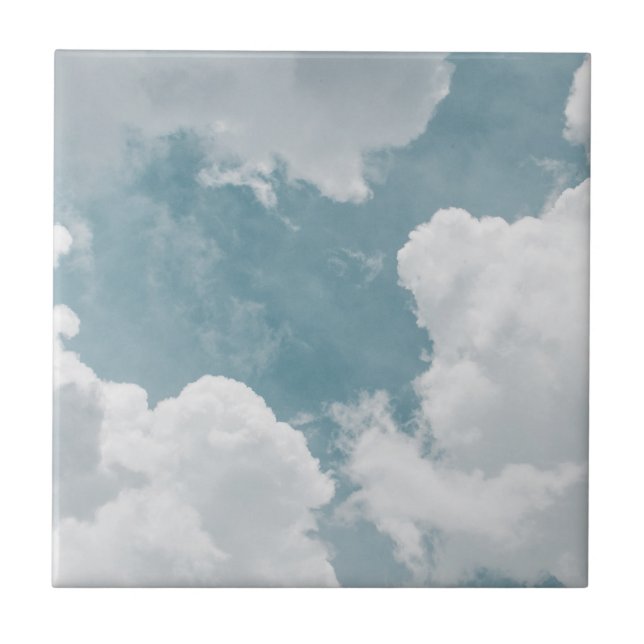 fluffy clouds ceramic tile (Front)