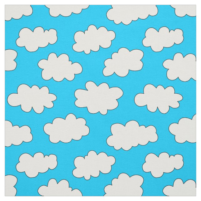Fluffy Clouds Pattern Fabric (Swatch)