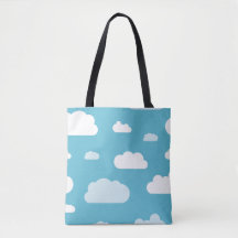Fluffy clouds sky tote bag