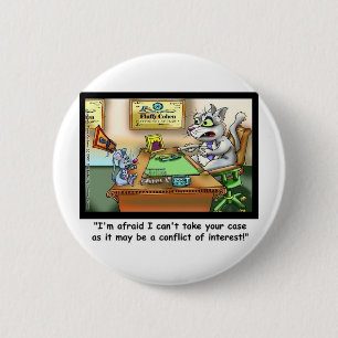Fluffy Cohen Attorney @ Claw Funny Cat Gifts, etc 6 Cm Round Badge