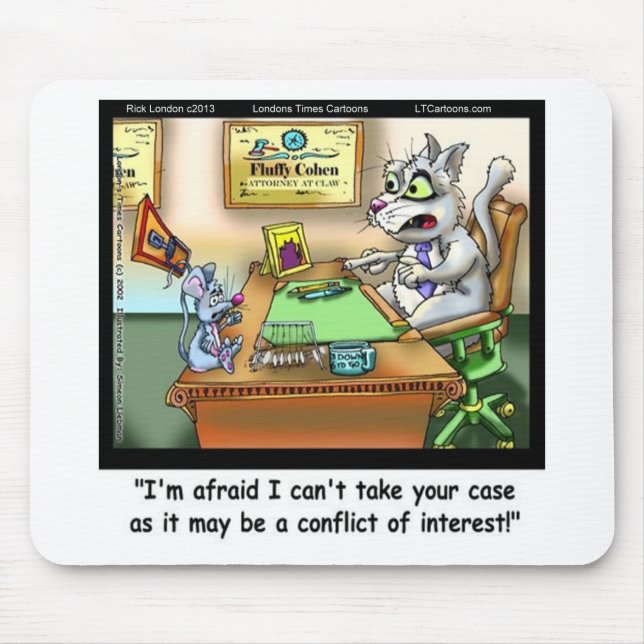 Fluffy Cohen Atty @Claw Funny Cat & Lawyer Mouse Pad (Front)