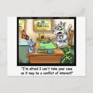 Fluffy Cohen Atty @Claw Funny Cat & Lawyer Postcard