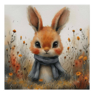 Fluffy Delight: A Bit of Whimsy Bunny Poster