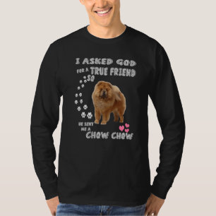 Fluffy Dog Mum Dad Quote Costume Chow Puppy Cute C T-Shirt