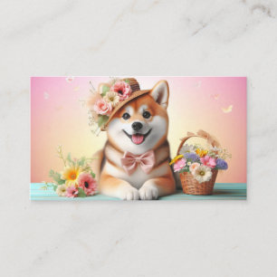 Fluffy Dog with Big Eyes Joyful Pet Image Enclosure Card