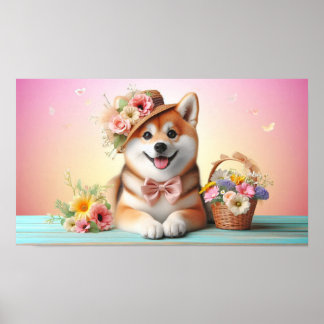 Fluffy Dog with Big Eyes | Joyful Pet Image Poster
