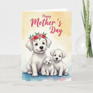 Fluffy Dogs Mothers Day Card