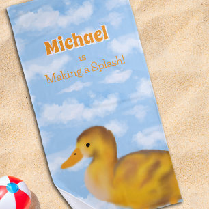Fluffy Duck Personalised Beach Towel