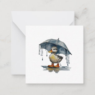 Fluffy Duckling postcard style notecard