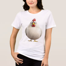 Fluffy & Fabulous | Round White Rooster Zodiac T-S