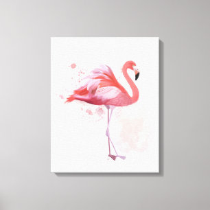 Fluffy Flamingo Canvas Print